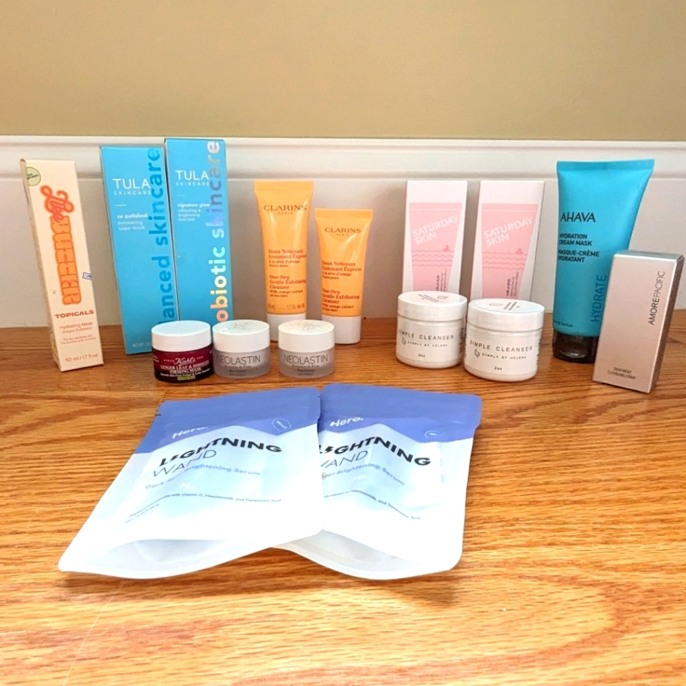 Skincare Bundle Full & Travel Size Cleanse, Moisturizer, Eye, Exfoliate 20 items